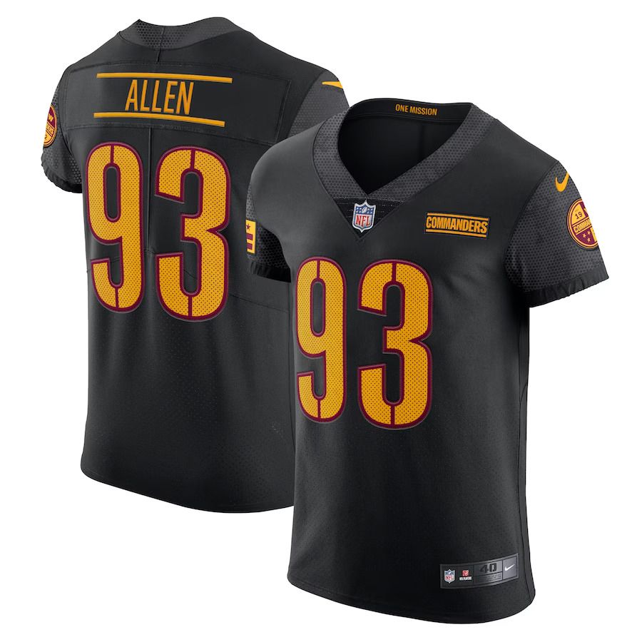 Men Washington Commanders #93 Jonathan Allen Nike Black Alternate Vapor Elite NFL Jersey
